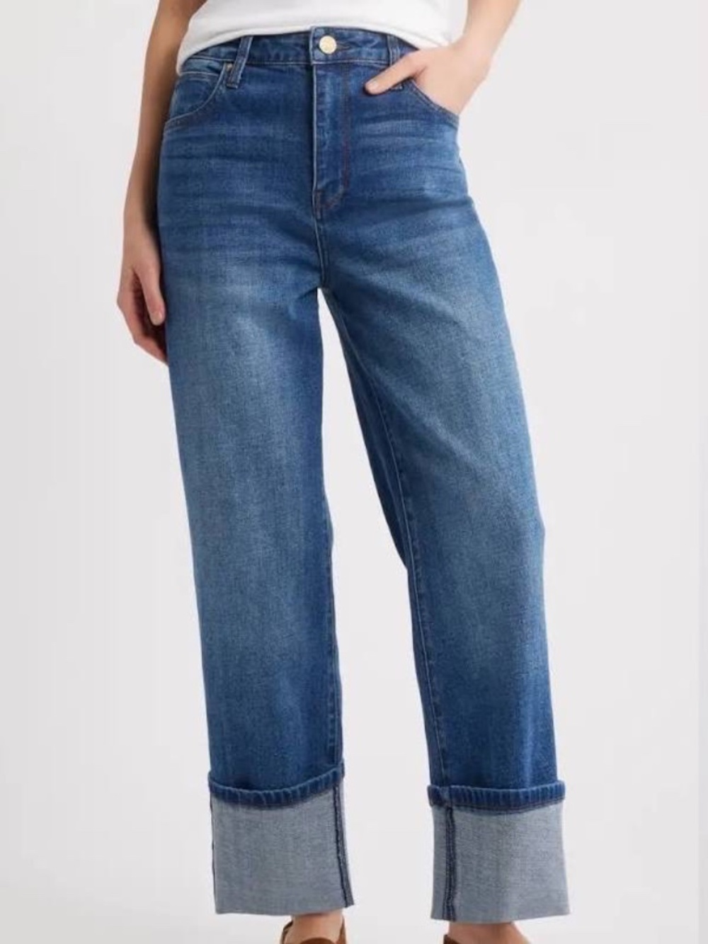 Kut from the Kloth Sienna Wide Leg Cuffed Jeans